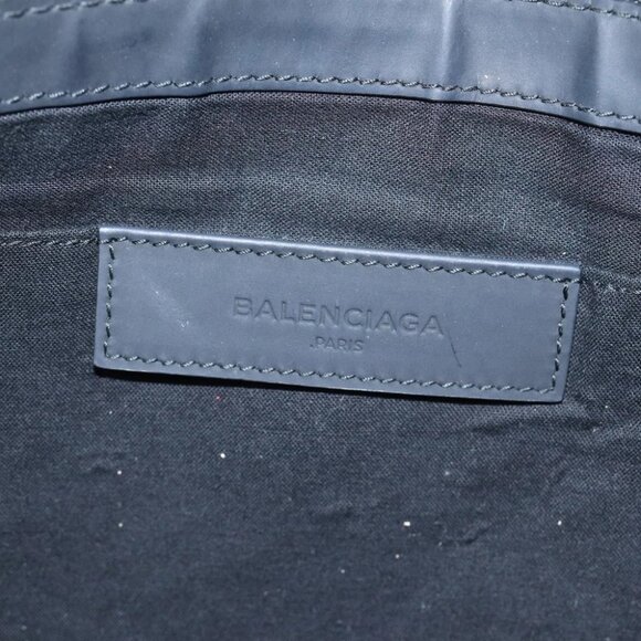 BALENCIAGA Clutch Bag Canvas White Black Silver 373840 Auth bs17958 - Picture 10 of 15